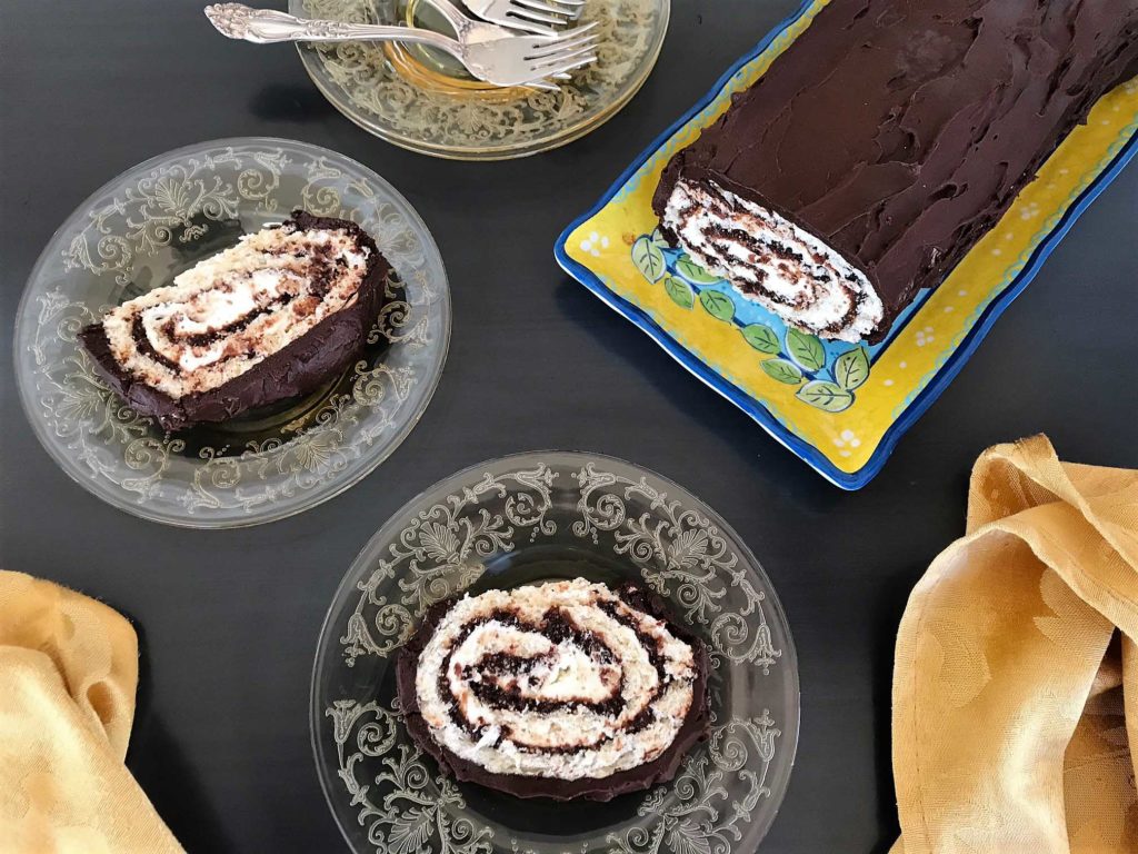 Baking a cake with almond flour adds flavor to roulade. If you’ve never made a roll cake, it’s easy and best filled with our sweet fig paste recipe.
