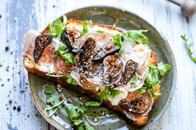 Snack on savory fig ricotta toast from Sheila Thigpen of Life, Love + Good Food.