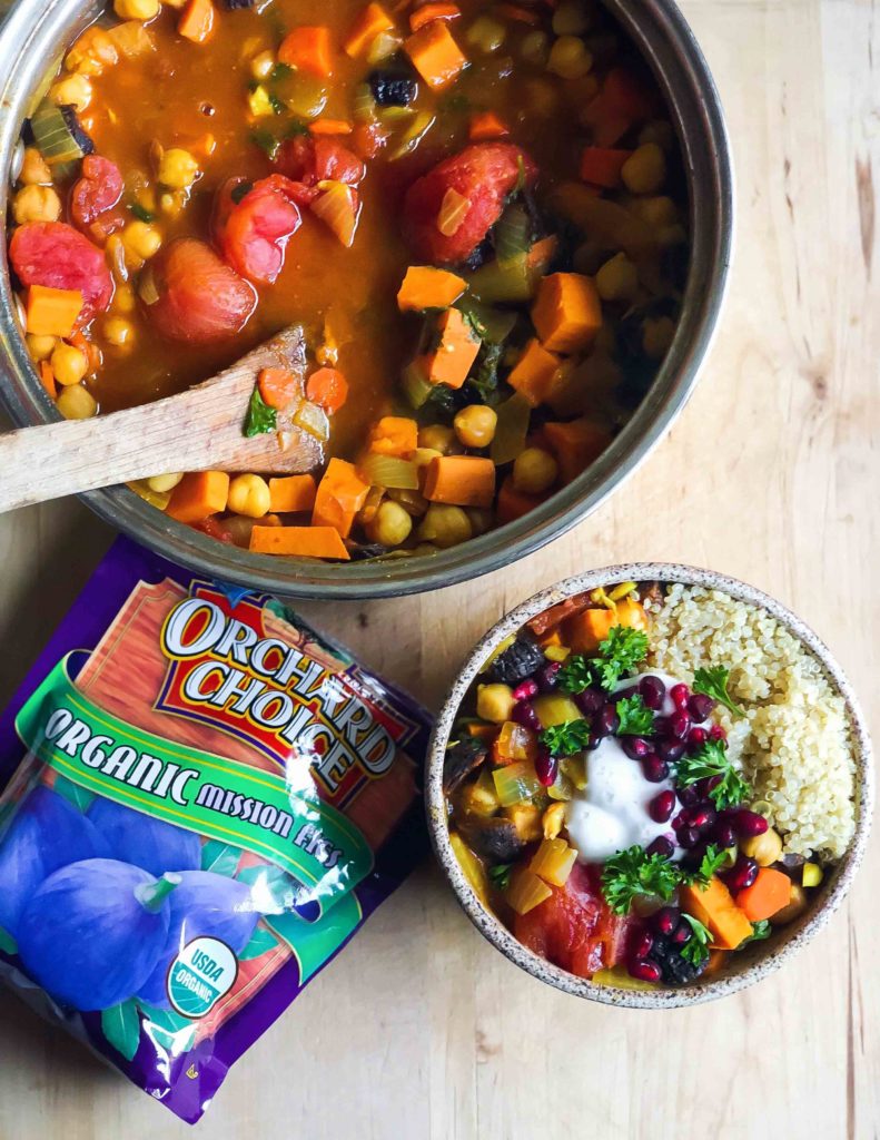 During the winter, we turn to comfort food like this vegetarian tagine recipe. You can make this vegetarian tagine all year long, served over quinoa.