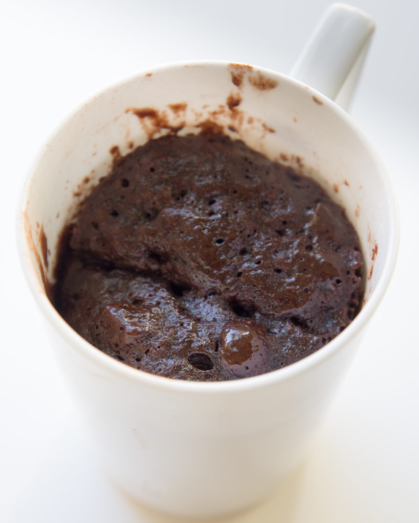Mug Cake at 1 minute 30 seconds - almost there
