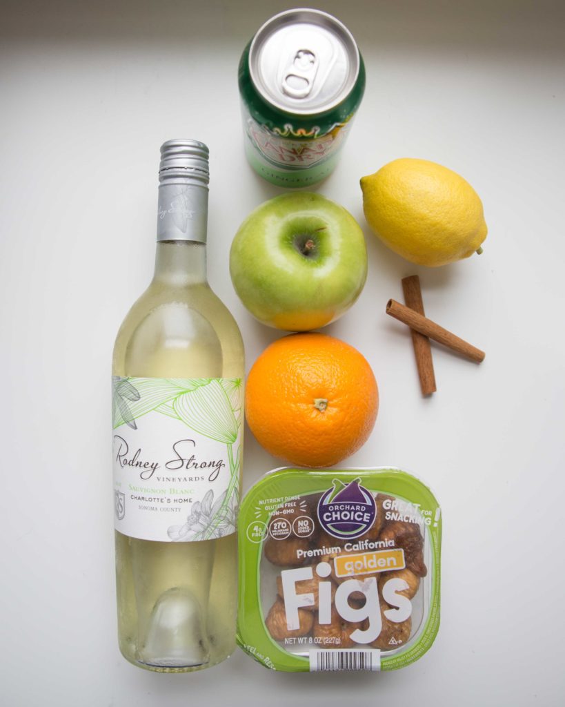 Ingredients to make fig sangria