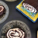 chocolate glazed almond roll cake