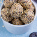 Skip the snack aisle + make oatmeal energy balls. Sweetened with dried mission figs, this energy bite recipe is a great post-workout snack.
