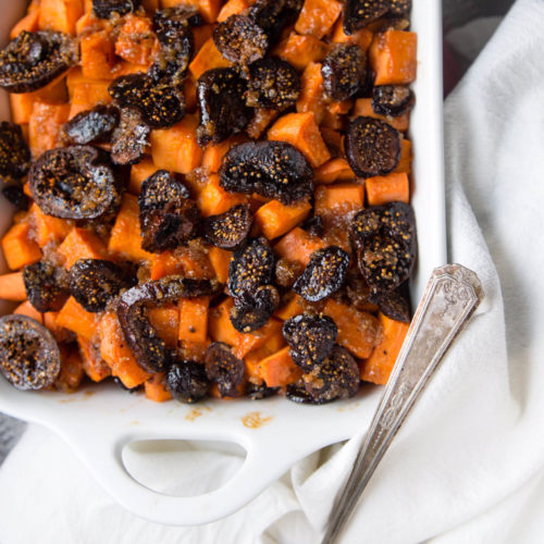 Swap out the sweet potatoes and make yams for Thanksgiving. The ginger glaze, studded with California dried figs, makes this yams recipe a favorite.