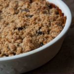 Raid the pantry and bake this fig apple crisp recipe tonight. Toasty crumble on top and warm spices inside make this fruit dessert particularly good with a scoop of vanilla ice cream.