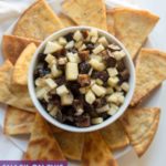 Pita crisps with apple fig salsa are our kind of healthy snack. This pita crisp recipe is ready in less than 10 minutes--kids and parents like this snack.