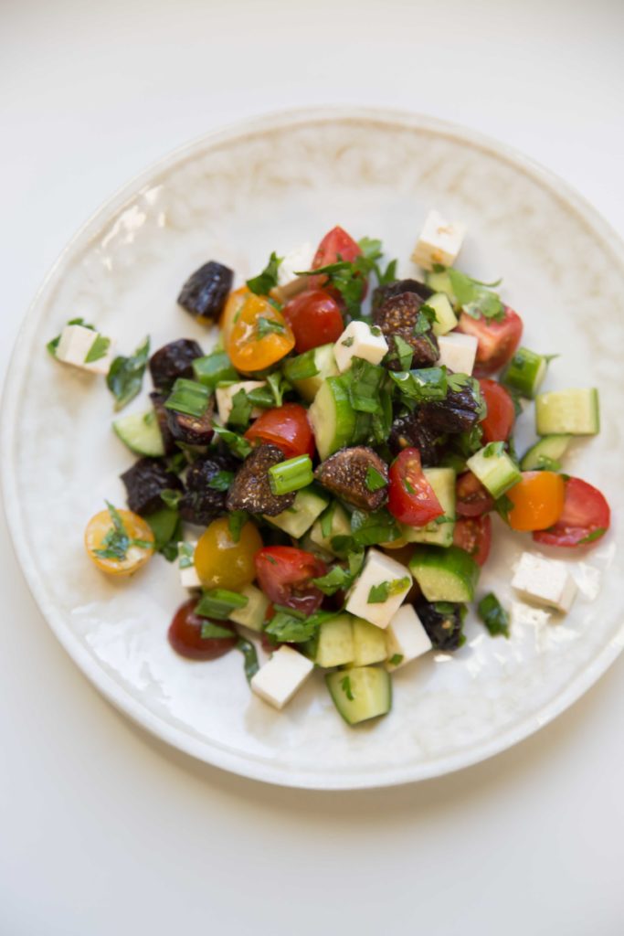 Chopped Israeli Salad with Figs