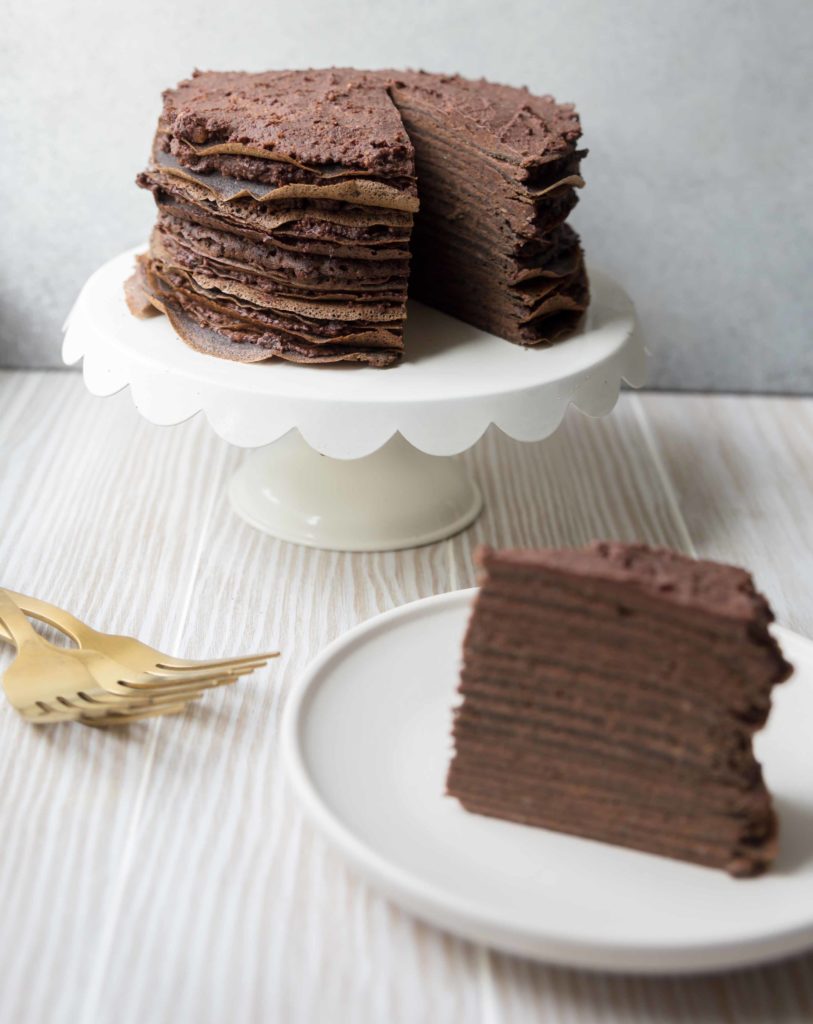 For a stunning dessert that’s unexpected, hang onto this crepe cake recipe. Fig chocolate ganache sandwich a stack of crepes in our mille-crepes cake.