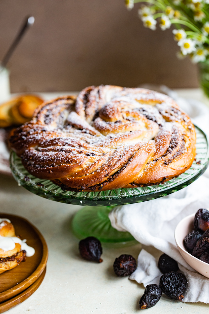 Our Easter bread ring is filled with figs and almost too pretty to eat. Drizzle on cream cheese frosting—this Easter bread ring recipe is brunch-ready.