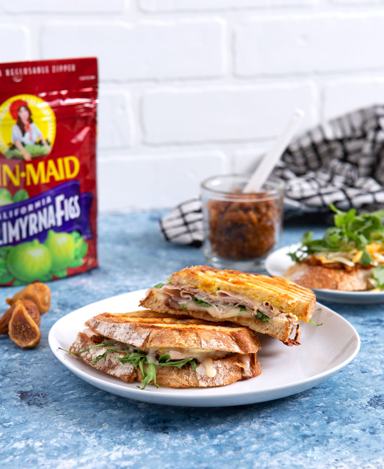 Making jam with brown sugar is easy and delicious in a California Fig jam with black pepper that adds a bit of spice to this hot turkey sandwich recipe.