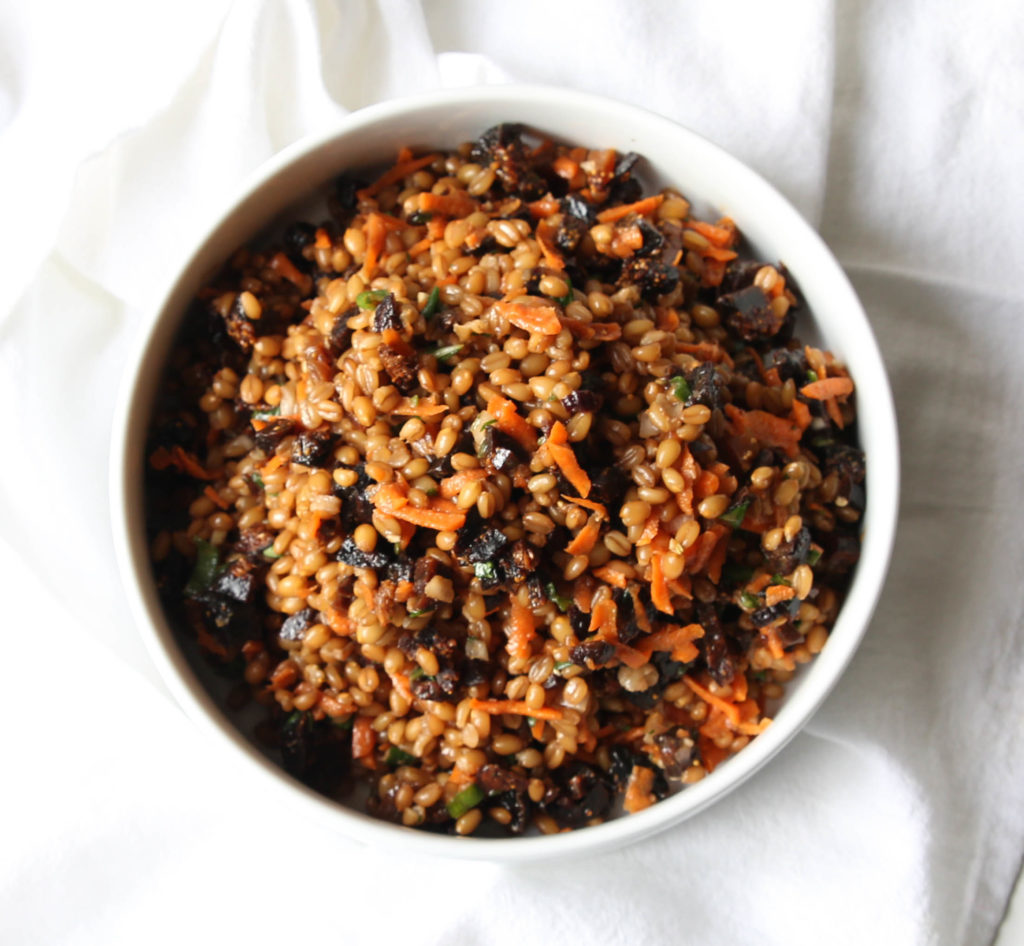 Whole grains are great in hearty salads. Take this wheatberry recipe-- mixed with dried figs, you'll love this wheatberry salad.
