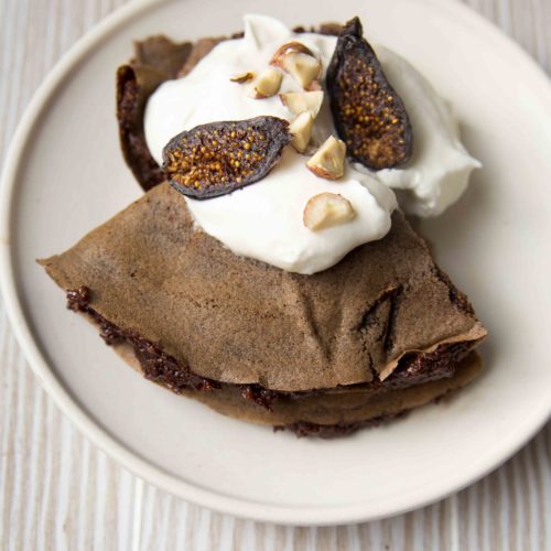 Naturally gluten-free, this buckwheat crepe recipe is simple to make. Try our easy as pie fig hazelnut ganache with this buckwheat crepes recipe for dessert.