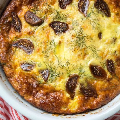crustless quiche with fennel and figs