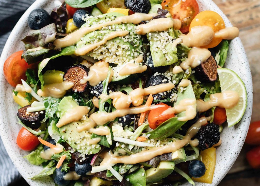 Vegetarian Chopped Salad with Dried Figs and Avocado