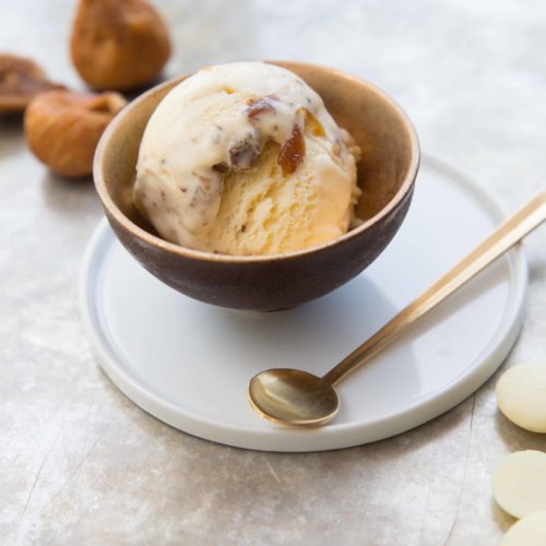 white chocolate ice cream with spiced figs