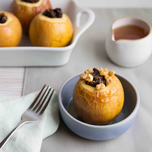 cider baked apples with figs