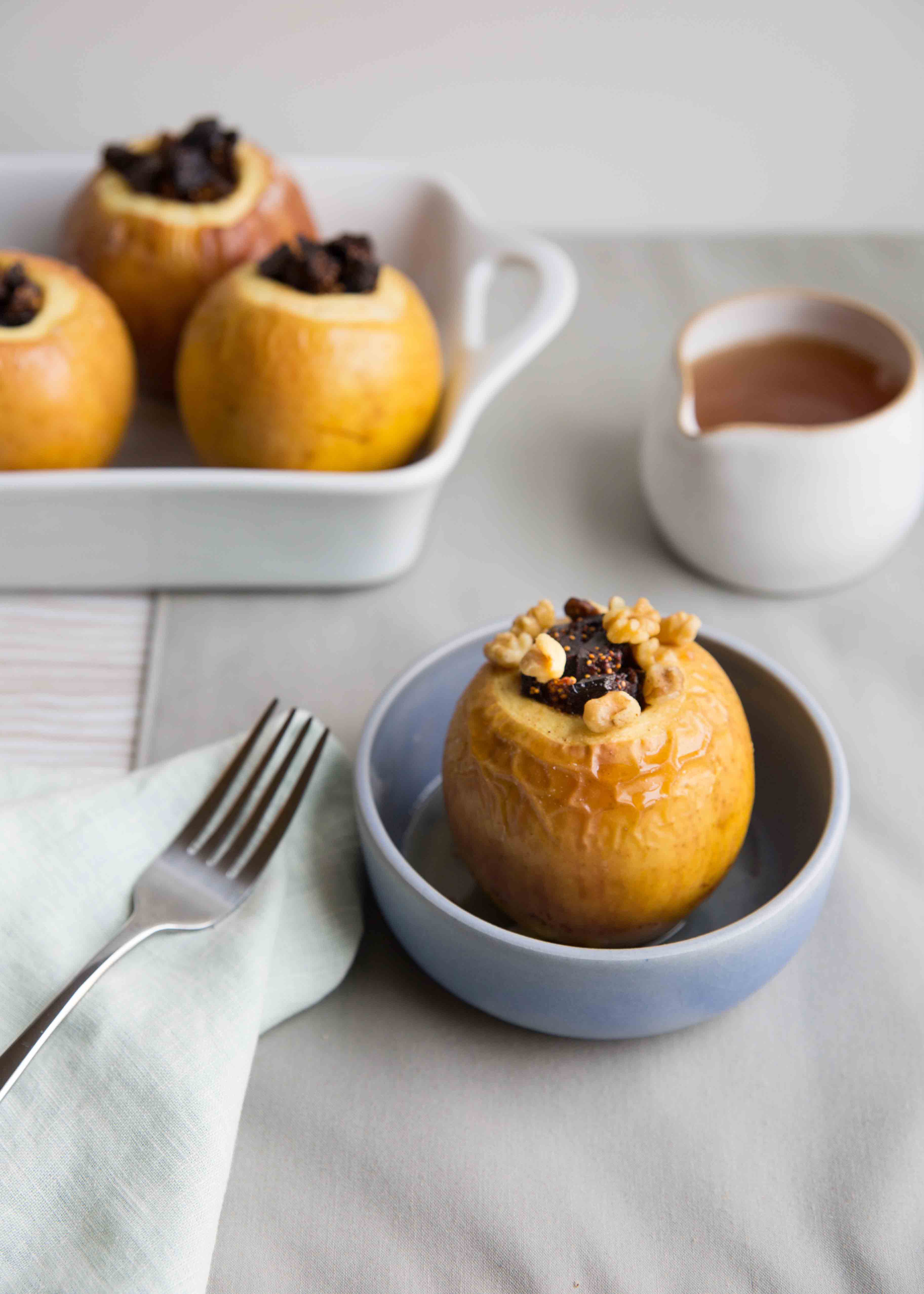 Cider Baked Apples with Rum and California Figs