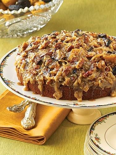german chocolate cake with fig frosting