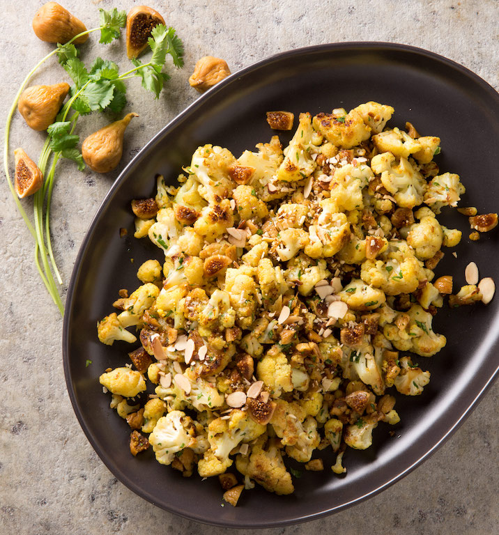 skillet roasted cauliflower with golden figs