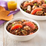 Next time you need a potluck or picnic dish, make Chef Joanne Weir's quinoa salad with dried figs, tossed in red wine vinegar dressing and mixed with oranges, ginger, and mint.