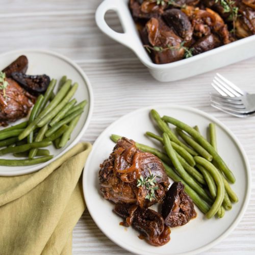 slow cooked cider braised chicken with figs