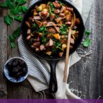 kale hash with figs and sausage