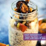 Overnight oats with almond milk are the kind of easy breakfast you can take with you. Cinnamon warms up creamy overnight oats with apples and dried figs.