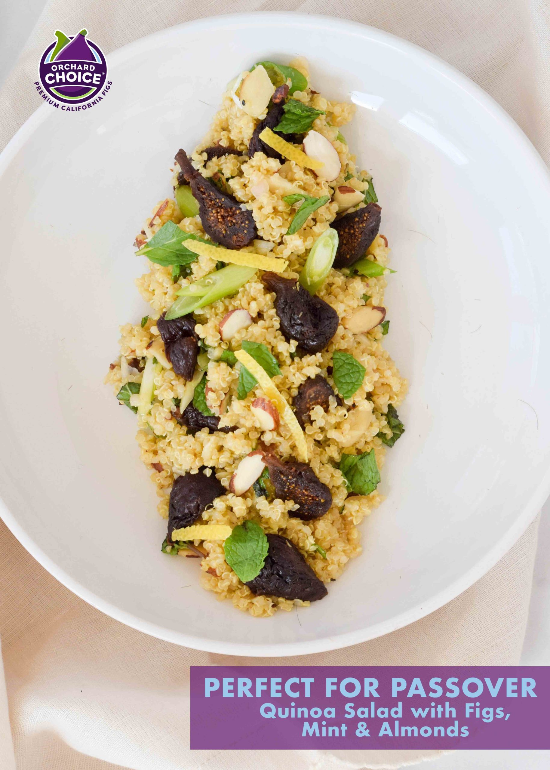 Passover Side Dish Almond Quinoa Salad with Figs