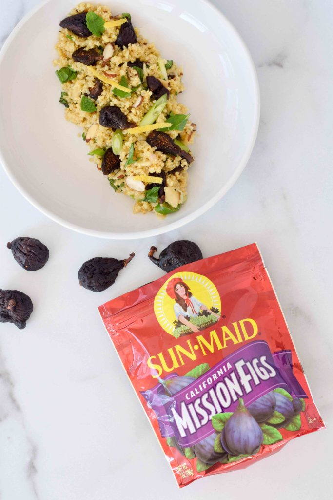 Passover Side Dish: Almond Quinoa Salad with Figs and Mint, your new Passover dinner menu favorite