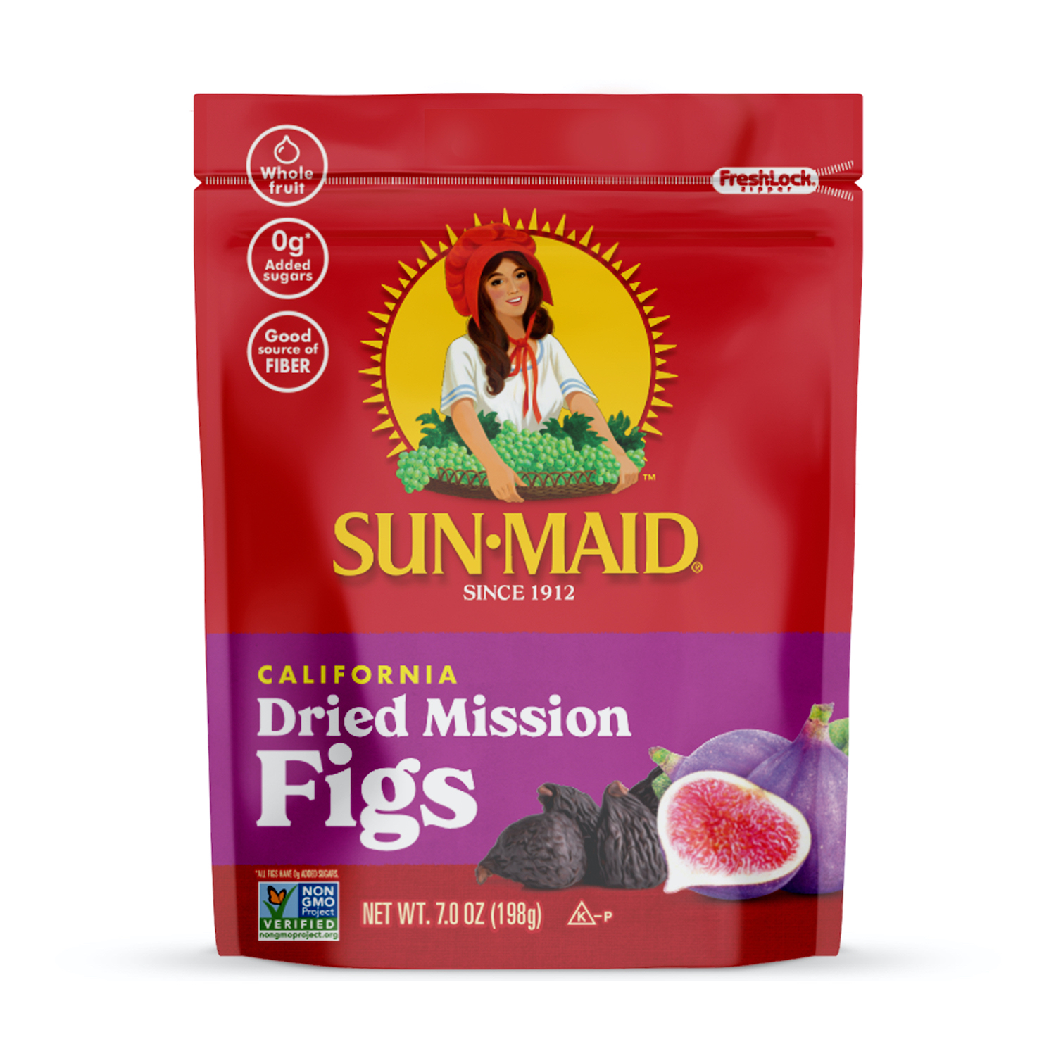 Sun-Maid California Dried Black Mission Figs (7 oz. Bag)