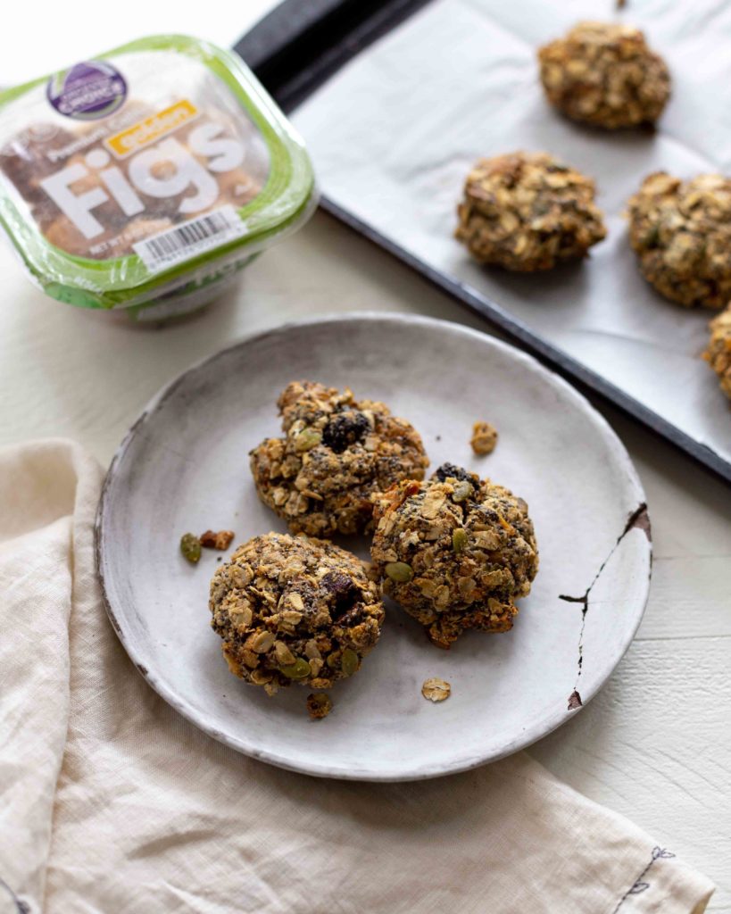 Packed full of good-for-you ingredients like dried figs, eat a breakfast oatmeal cookie in the morning. Healthy cookies for kids are great for grab and go.