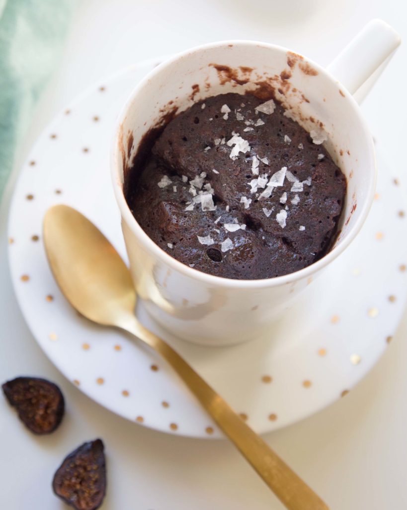 Microwave Mug Cake with Nutella and Figs