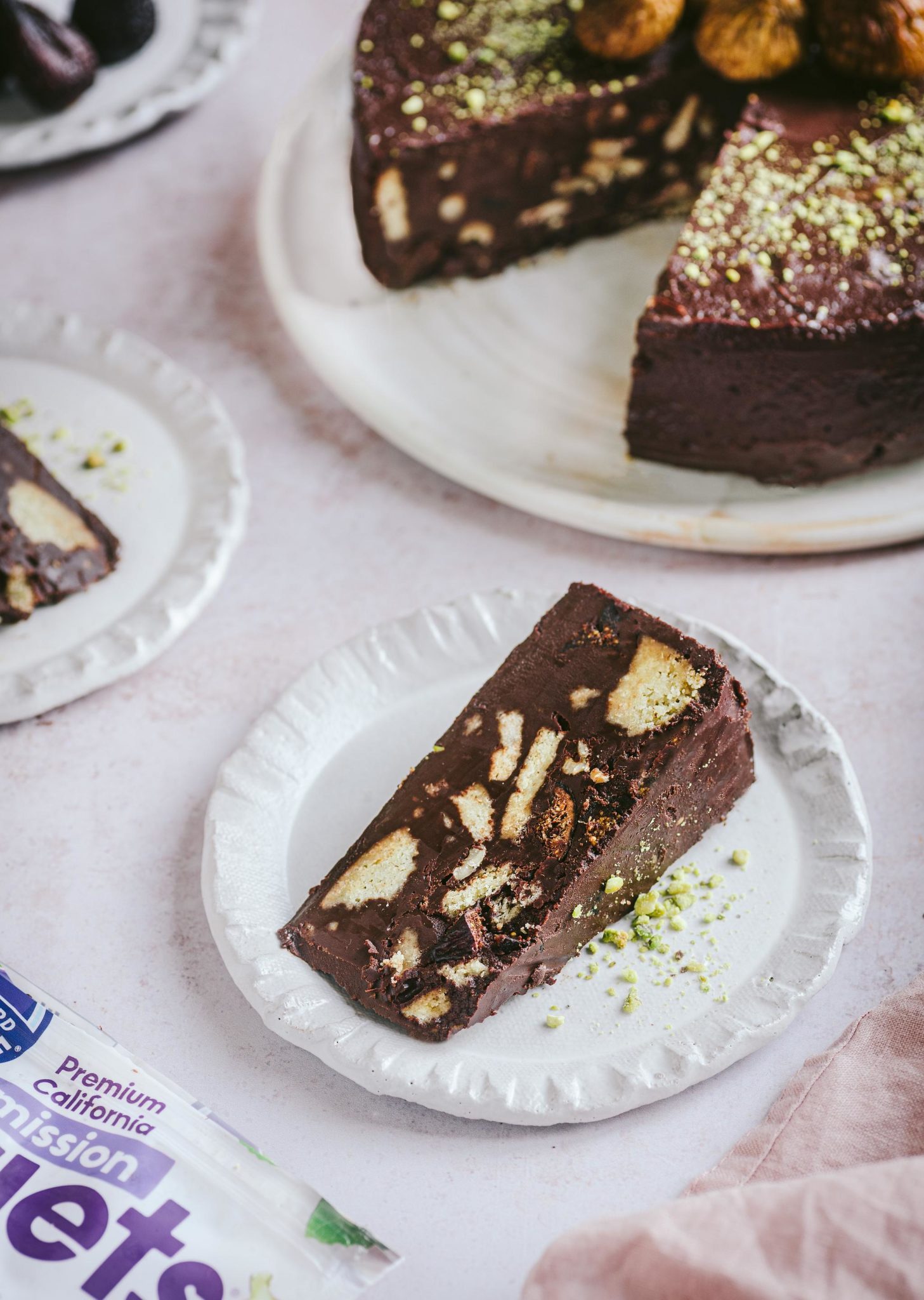 "Mosaic" No Bake Chocolate Cake Recipe with Biscuits & Figs