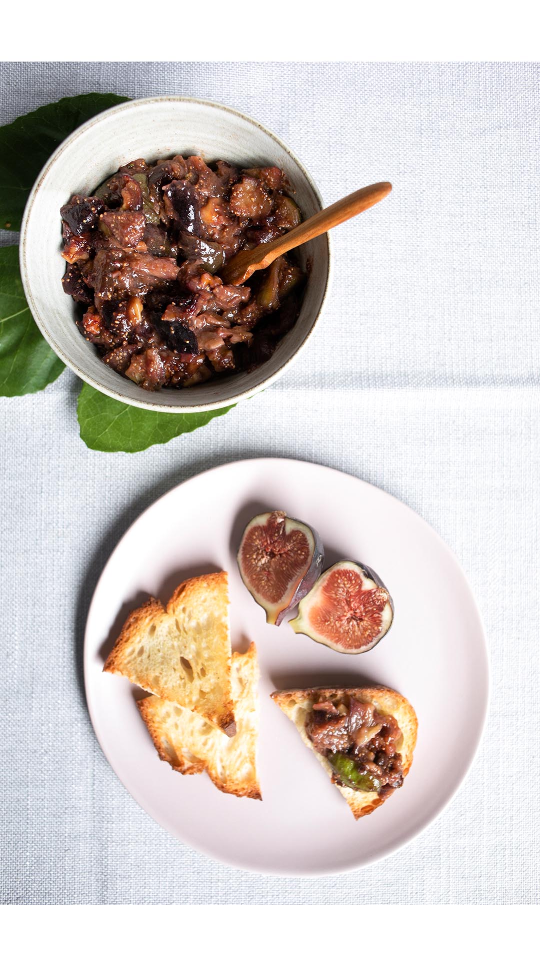 During fresh fig season, make Joanne Weir's warm fig spread recipe. Serve on a cheese board with dried figs or for dessert with ricotta and honey.