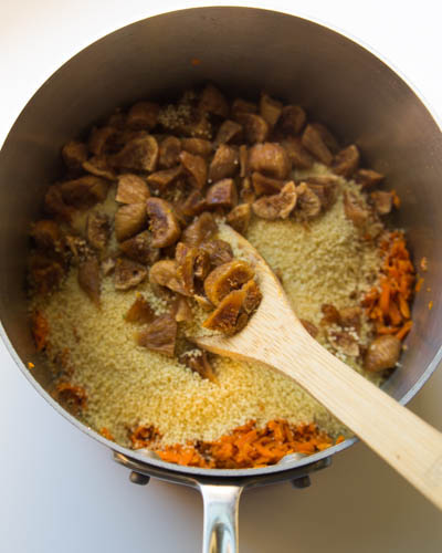 Cous cous with pine nuts is a classic side dish perfect with grilled chicken or a hearty stew. Our pine nut cous cous adds carrots and figs for extra flavor.
