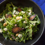 Baby Arugula Fig & Spanish Almond Salad with Cabrales Cheese