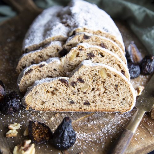 Every holiday season it's time to bake this Christmas stollen recipe. Full of figs and warm spices, give a gift of homemade stollen bread.