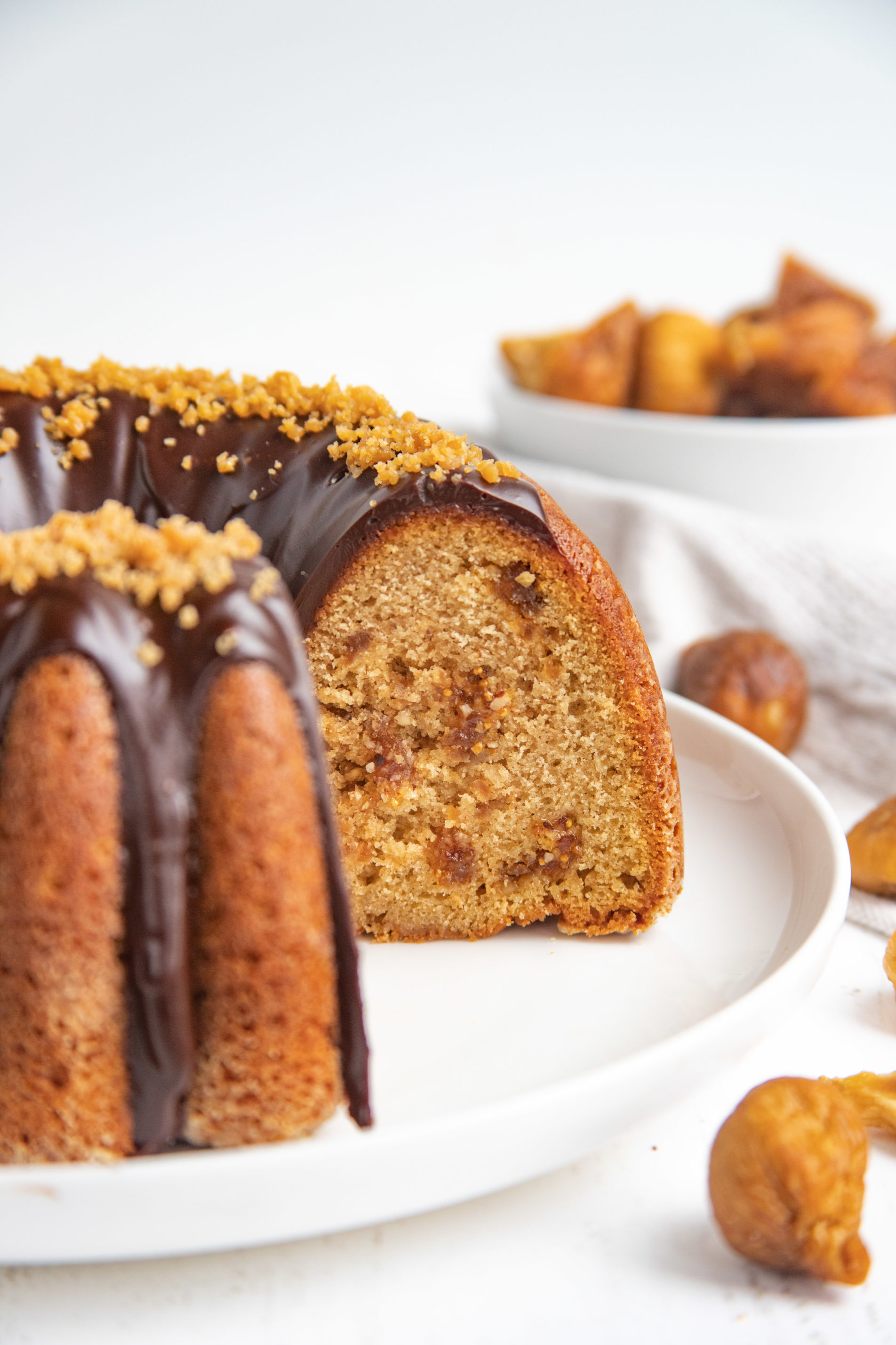 Fig Bundt Cake with Chocolate Glaze Ganache Valley Fig