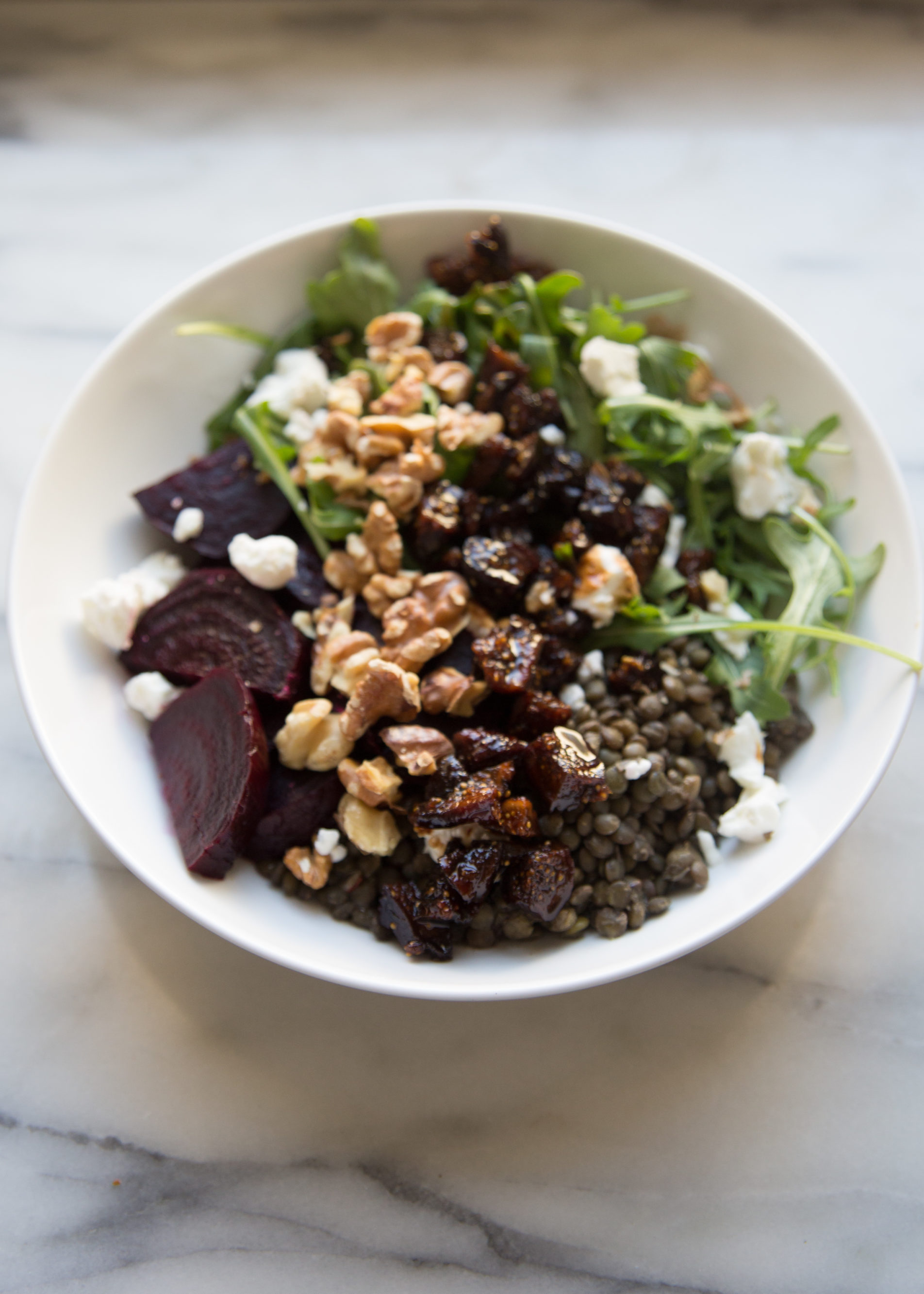 Warm Lentil Salad with Beets + Balsamic Figs - Valley Fig Growers
