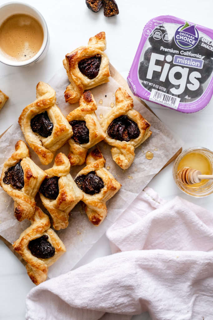 Fig and honey cream cheese breakfast pastries with Orchard Choice California Dried Mission Figs.
