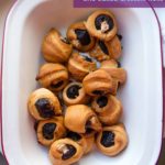 Pigs in a blanket, but better—figs in a blanket baked brie crescent rolls will make you melt. Snack on fig + brie baked in crescent rolls.