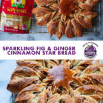 Sparkling Golden Fig Cinnamon Star Bread Recipe with Ginger