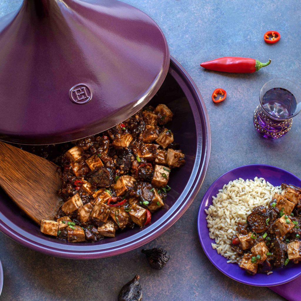 Figgy mapo tofu is spicy with figs to temper the heat with sweetness, great over rice.