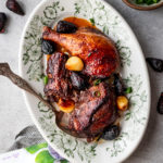 Roasted duck is popular for celebrations like Chinese New Year. The dried figs are the best part of this Chinese roasted duck recipe.
