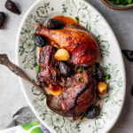 Roasted duck is popular for celebrations like Chinese New Year. The dried figs are the best part of this Chinese roasted duck recipe.