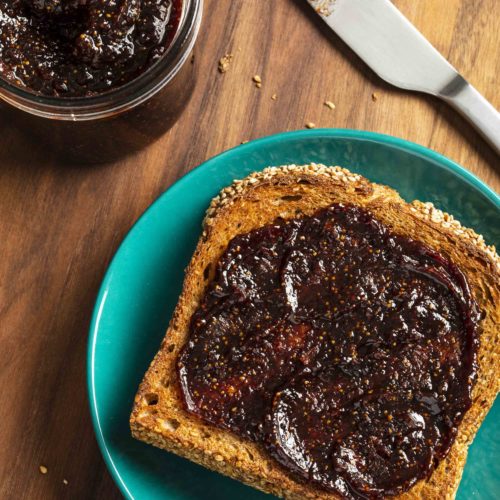 The sweetness of mission dried figs and tartness of pomegranate combine in fig and pomegranate jam. Try it as a condiment or on toast.