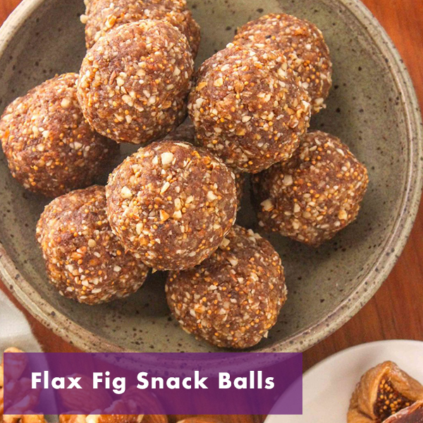 Dried figs as a snack can be eaten right out of the bag or made into fiber-rich snack balls