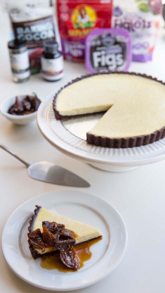 Lighten up a vanilla custard tart. A deeply chocolatey tender crust adds nuance to Alice Medrich's yogurt tart recipe topped with fig compote. 