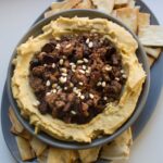 hummus with lamb spiced figs