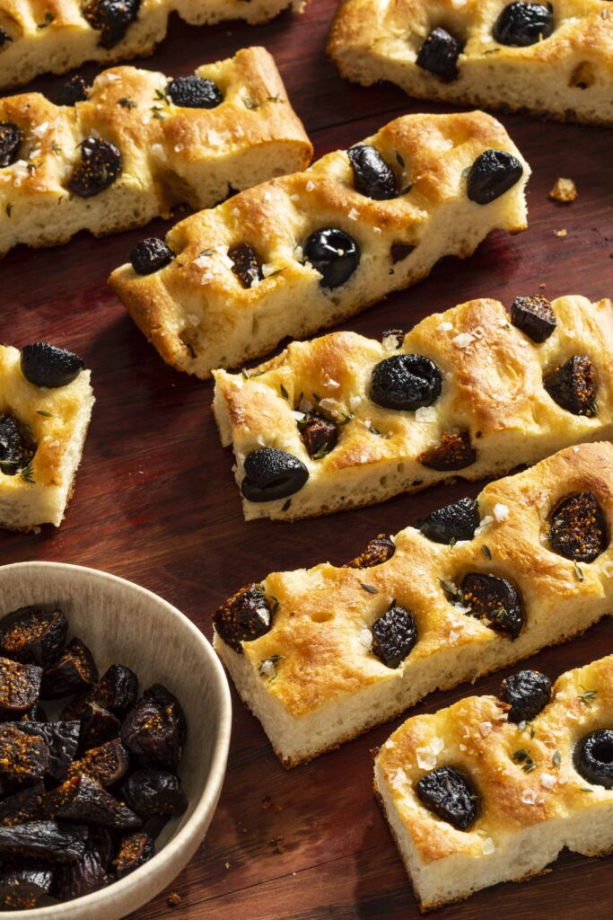 Focaccia with olives, figs, and thyme will be a favorite of the bread. Try this technique making potato focaccia for the best texture.